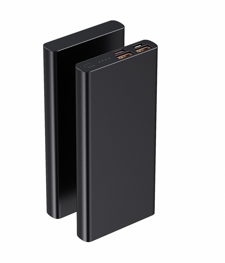 Powerbank 20000mAh 22.5W PD Fast Charging m. digitalt display, Sort