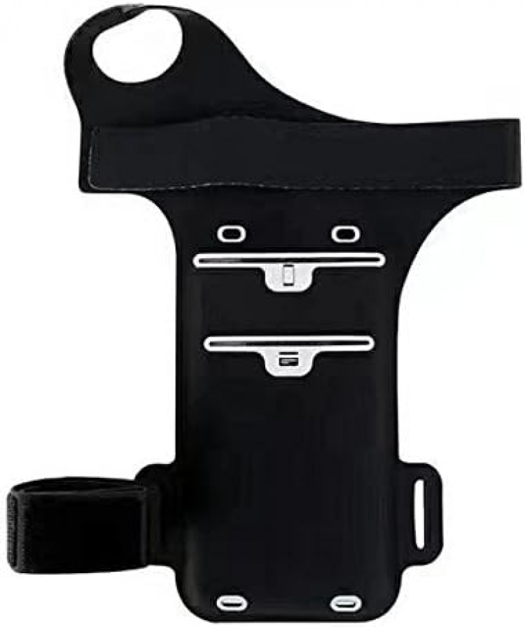 Universal sportsarmbånd med fingerhul, sort