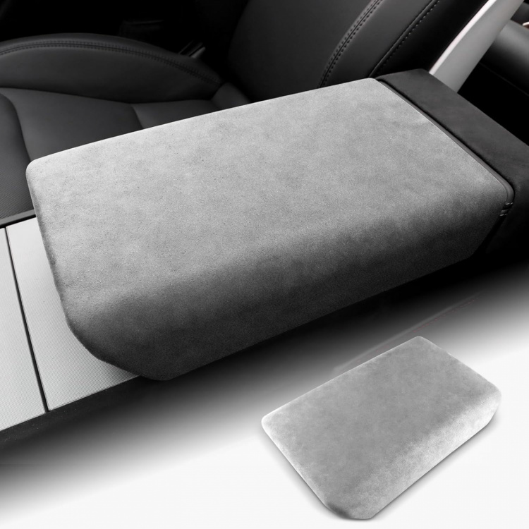 Armlænsovertræk til Tesla Model 3 & Y, Lysegrå