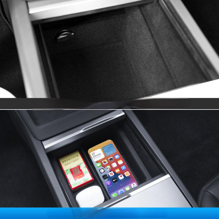 Opbevaringsboks med sorteringsrum til Tesla Model 3 Highland