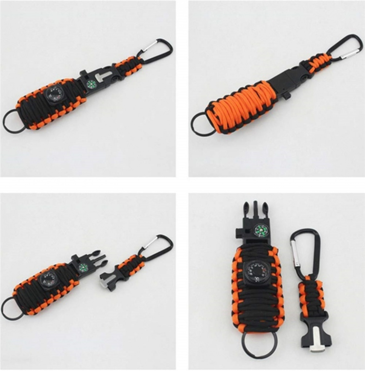 Survival kit med 12 tilbehør - Orange Survival kit med 12 tilbehør - Orange