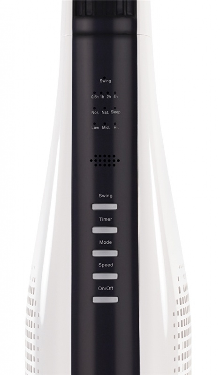 NORDIC HOME 2-i-1 tårnventilator med luftcirkulation, 3 hastigheder, 40W, timer, hvid