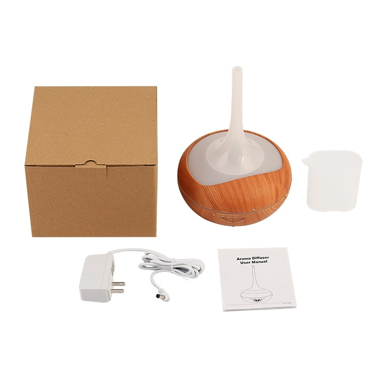 Luftfugter træ LED-lampe, mørkt træ 240 ml Luftfugter træ LED-lampe, mørkt træ 240 ml