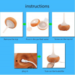 Luftfugter træ LED-lampe, mørkt træ 240 ml Luftfugter træ LED-lampe, mørkt træ 240 ml