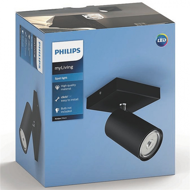 Philips myLiving Kosipo 1 Spot Svart Philips myLiving Kosipo 1 Spot Svart