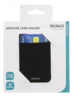 DELTACO Adhesive credit card holder, 3M adhesive, black