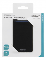DELTACO Adhesive credit card holder, RFID blocking, 3M adhesive, black