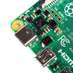 Raspberry Pi 4 Model B, 4 GB RAM, USB-C, dual Micro HDMI