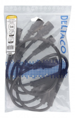 DELTACO IEC C14 to 5x IEC C13 Power cable, 1m, 10A/250V, Y-Splitter, b