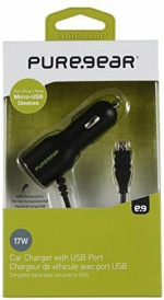 Pure Gear biloplader 3,4A Micro-USB, sort