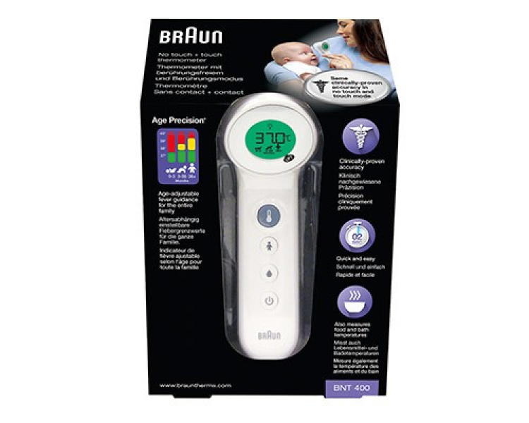 Braun BNT400 3-i-1 No Touch-termometer, hvid Braun BNT400 3-i-1 No Touch-termometer, hvid