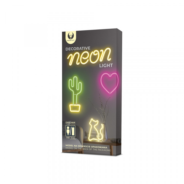 Forever Light Neon LED-lys med hvalmotiv + USB FLNEO9  Forever Light Neon LED-lys med hvalmotiv + USB FLNEO9