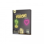 Forever Light Neon LED-lys Kat, batteri + USB FLNEO4, Pink Forever Light Neon LED-lys Kat, batteri + USB FLNEO4, Pink
