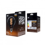 Forever Light LED-lampe Filament E27 G95 4W 230V 2000K 250lm SF, Sodet glas Forever Light LED-lampe Filament E27 G95 4W 230V 2000K 250lm SF, Sodet glas