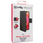 Celly Wallet Case iPhone 12 / 12 Pro, Svart