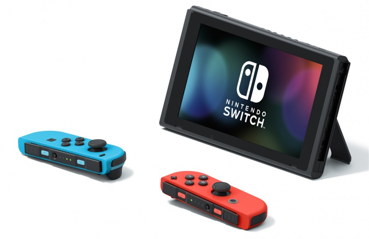 Nintendo Switch 2019 Konsol, Röd/Blå