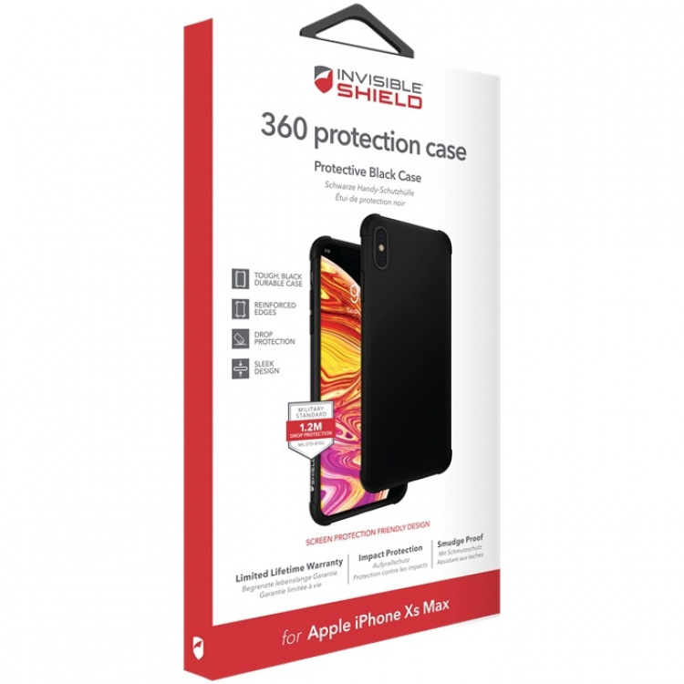 InvisibleShield 360 Protection-etui, iPhone XS Max, Sort