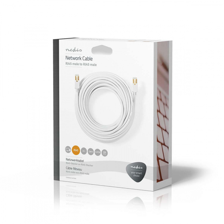 Nedis Kat 6 kabel | RJ45 Han | RJ45 Han | S/FTP | 20.0 m | Runde | LSZH / PVC | Hvid | Window Box