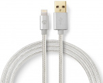 Nedis Lightning Kabel | USB 2.0 | Apple Lightning 8-pin | USB-A Han | 480 Mbps | Guldplateret | 3.00 m | Runde | Flettet / Nylon | Aluminium | Cover Window Box Nedis Lightning Kabel | USB 2.0 | Apple Lightning 8-pin | USB-A Han | 480 Mbps | Guldplateret | 3.00 m | Runde | Flettet / Nylon | Aluminium | Cover Window Box