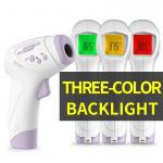 Febertermometer, berøringsfri med IR-teknologi til børn/voksne, lilla/hvid Febertermometer, berøringsfri med IR-teknologi til børn/voksne, lilla/hvid