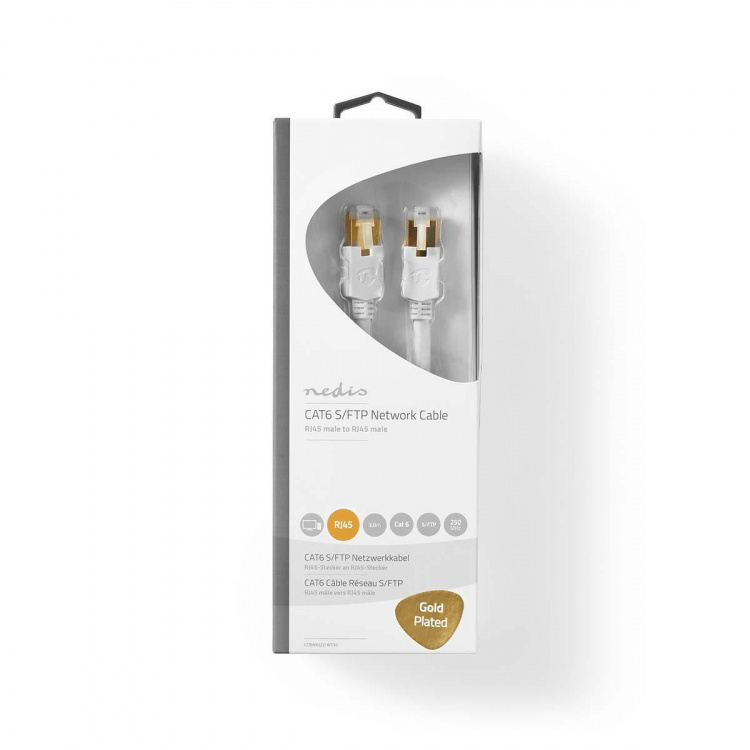 Nedis Kat 6 kabel | RJ45 Han | RJ45 Han | S/FTP | 3.00 m | Runde | LSZH / PVC | Hvid | Window Box