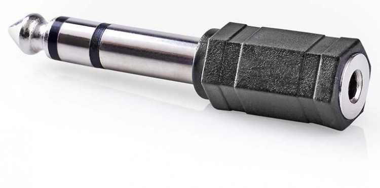 Nedis Stereo Audio Adapter | 6.35 mm Hanstik | 3.5 mm Hunstik | Guldplateret | Lige | ABS | Antracit | 1 stk. | Box