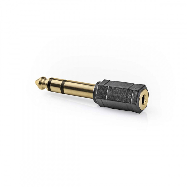 Nedis Stereo Audio Adapter | 6.35 mm Hanstik | 3.5 mm Hunstik | Guldplateret | Lige | ABS | Antracit | 1 stk. | Box