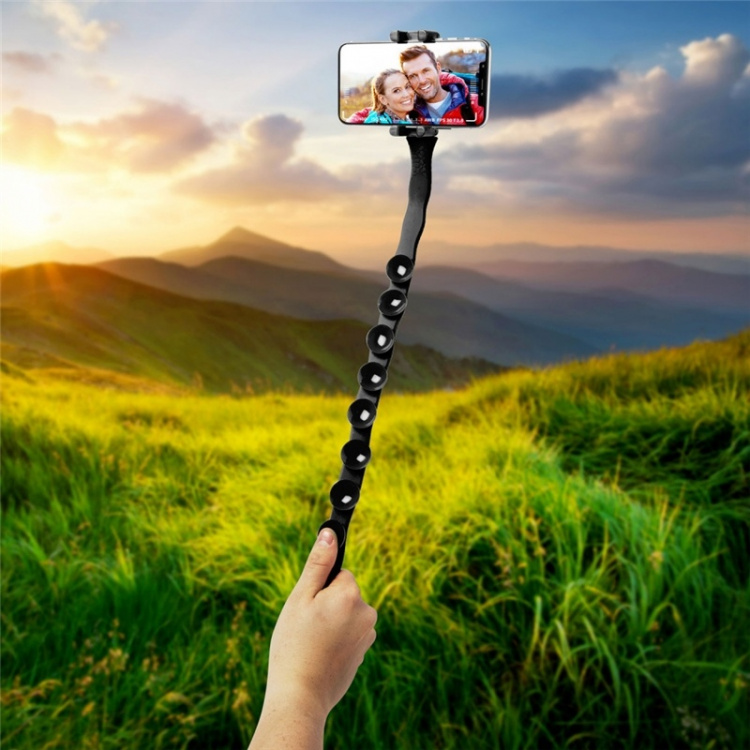 Celly Snake, Flexibel selfiepinne för smartphones och kameror, svart Celly Snake, Flexibel selfiepinne för smartphones och kameror, svart