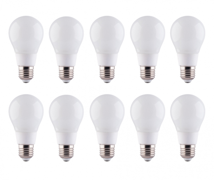 LED-lampe E27 8W 230V 4500K 10-pak, Hvid neutral