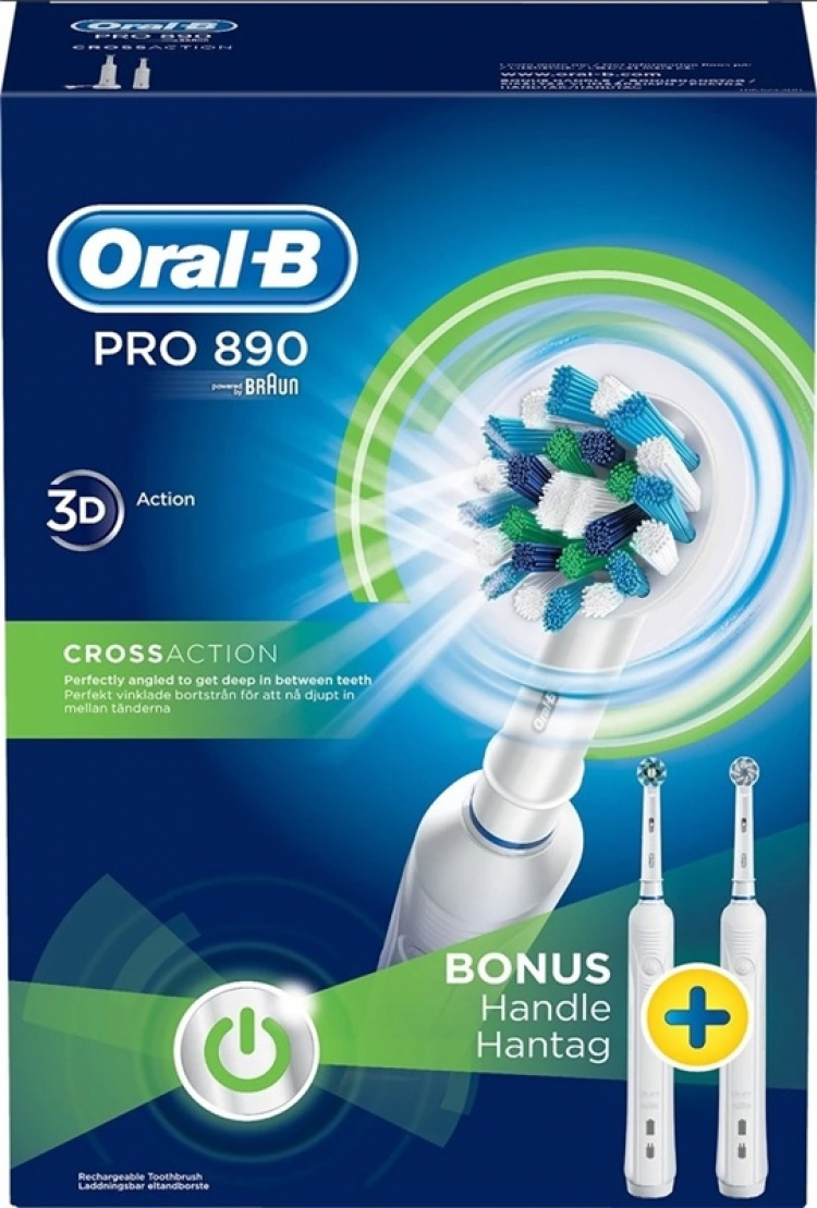 Oral-B Pro 890 2-pack eltandborstar med timer Oral-B Pro 890 2-pack eltandborstar med timer