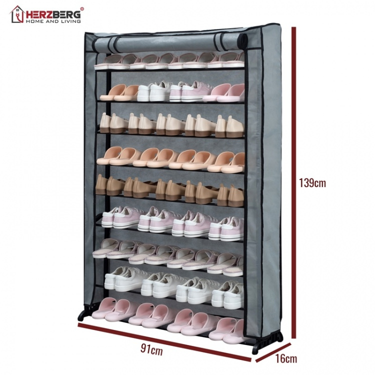 Herzberg Skoopbevaring til 45 sko, Sort