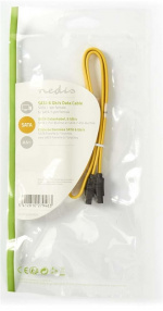 Nedis SATA kabel | 6 Gbps | SATA 7-Pin Hun | SATA 7-Pin Hun | Nikkelplateret | 0.50 m | Fladt | PVC | Gul | Plastikpose