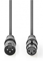 Nedis Balanceret Audio kabel | XLR 3-Pin Han | XLR 3-Pin Hun | Nikkelplateret | 20.0 m | Runde | PVC | Mørkegrå | Gaveæske
