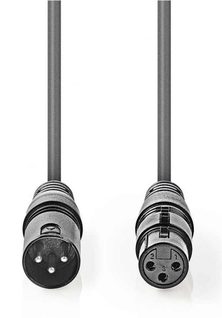 Nedis Balanceret Audio kabel | XLR 3-Pin Han | XLR 3-Pin Hun | Nikkelplateret | 20.0 m | Runde | PVC | Mørkegrå | Gaveæske