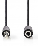 Nedis Stereo Audio kabel | 3.5 mm Hanstik | 3.5 mm Hunstik | Nikkelplateret | 2.00 m | Runde | Sort | Box