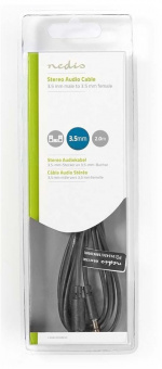 Nedis Stereo Audio kabel | 3.5 mm Hanstik | 3.5 mm Hunstik | Nikkelplateret | 2.00 m | Runde | Sort | Box