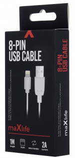 Maxlife opladerkabel Lightning til hurtig opladning (2A), 1 m