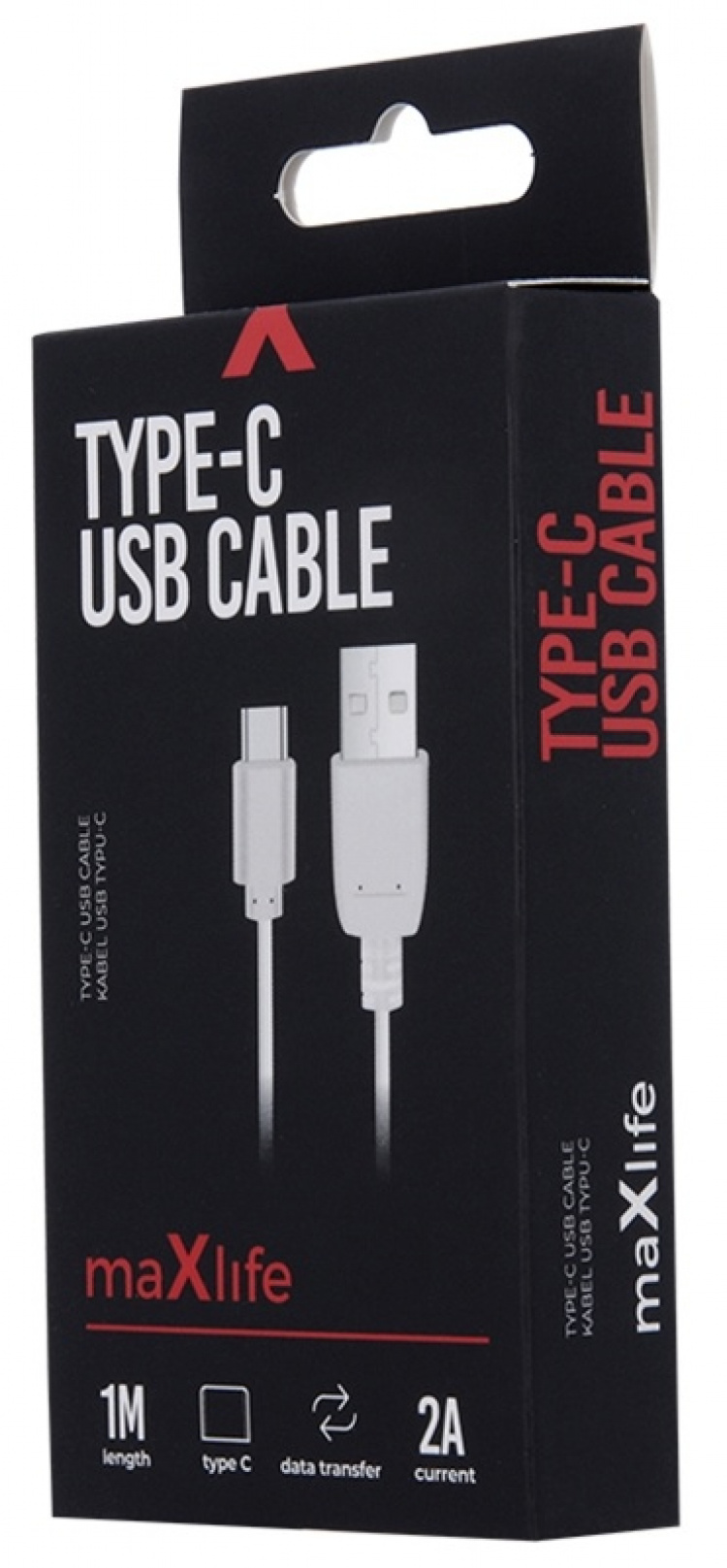 Maxlife USB-C-kabel til hurtig opladning (2A), 1 m