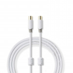 Nedis Coax Cable | IEC (Coax) Han | IEC (Coax) Hun | Guldplateret | 100 dB | 75 Ohm | Dobbelt afskærmet | 5.00 m | Runde | PVC | Hvid | Box