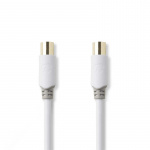 Nedis Coax Cable | IEC (Coax) Han | IEC (Coax) Hun | Guldplateret | 100 dB | 75 Ohm | Dobbelt afskærmet | 2.00 m | Runde | PVC | Hvid | Box