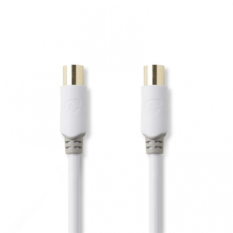 Nedis Coax Cable | IEC (Coax) Han | IEC (Coax) Hun | Guldplateret | 100 dB | 75 Ohm | Dobbelt afskærmet | 2.00 m | Runde | PVC | Hvid | Box