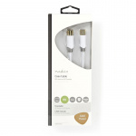 Nedis Coax Cable | IEC (Coax) Han | IEC (Coax) Hun | Guldplateret | 100 dB | 75 Ohm | Dobbelt afskærmet | 2.00 m | Runde | PVC | Hvid | Box