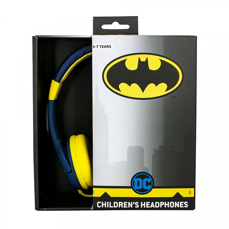 BATMAN Hovedtelefon Junior On-Ear 85dB Blå Batlogo BATMAN Hovedtelefon Junior On-Ear 85dB Blå Batlogo