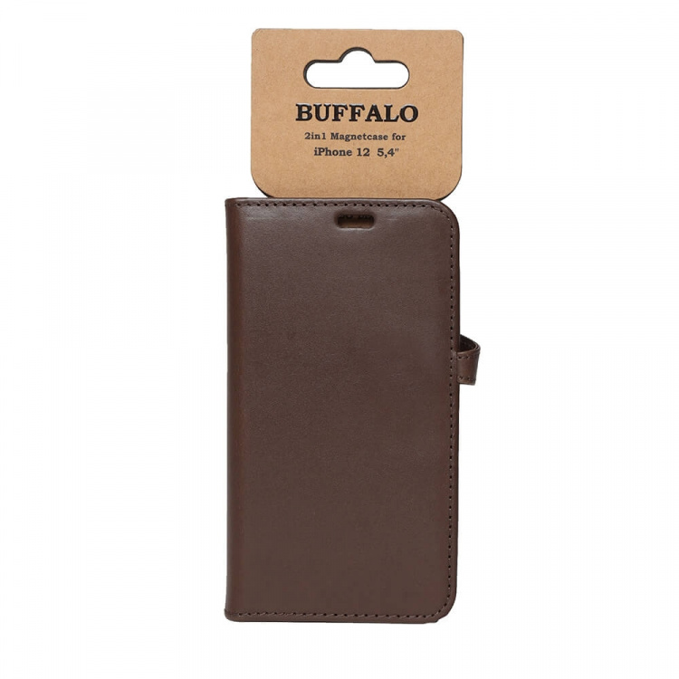 Buffalo Wallet Læder iPhone 12 Mini Brun Buffalo Wallet Læder iPhone 12 Mini Brun
