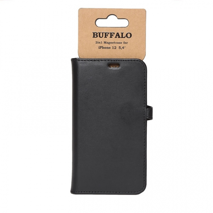 Buffalo Wallet Læder iPhone 12 Mini Sort Buffalo Wallet Læder iPhone 12 Mini Sort