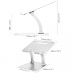 Desire2 Laptop Stander Dual Pivot Riser Justerbar Aluminiun Sølv