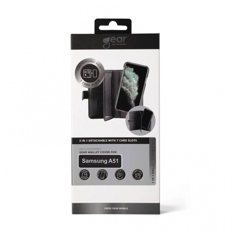 Gear Wallet 2-i-1 7 Kortrum Sort - Samsung A51