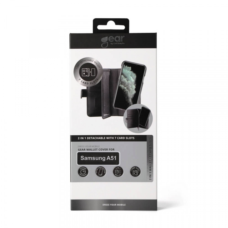 Gear Wallet 2-i-1 7 Kortrum Sort - Samsung A51