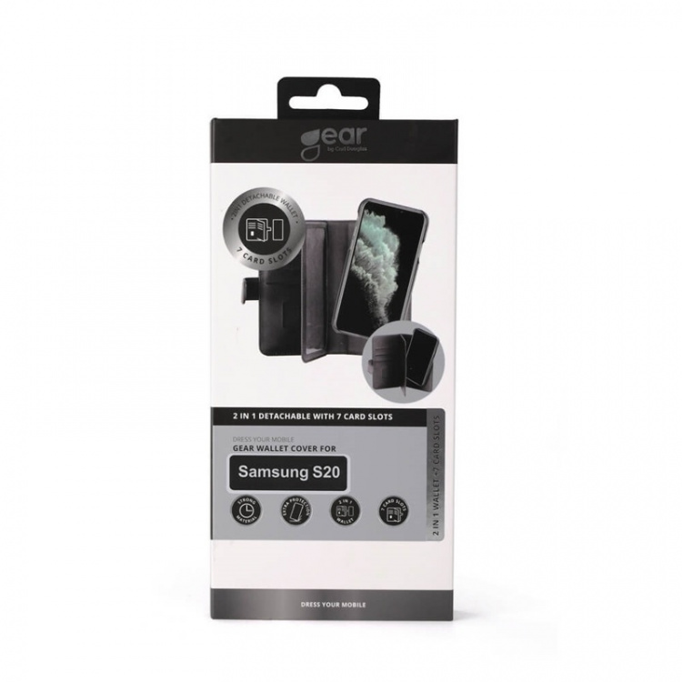 Gear Wallet 2-i-1 7 Kortrum Sort - Samsung S20