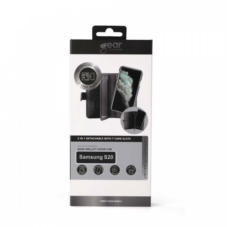 Gear Wallet 2-i-1 7 Kortrum Sort - Samsung S20